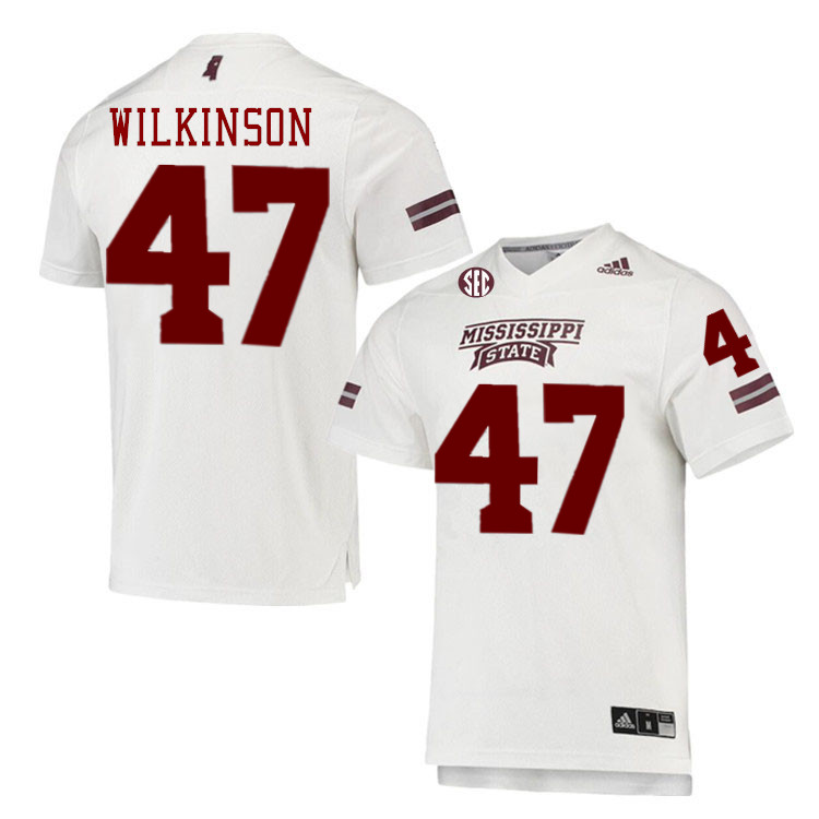 Men #47 William Wilkinson Mississippi State Bulldogs College Football Jerseys Stitched-White